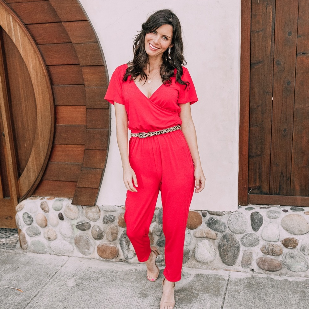 Red slinky jumper